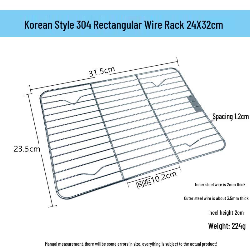 304 Stainless Steel Rectangular Grill and Baking Pan Set with Oil Draining Rack
