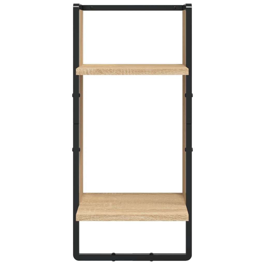 6 Piece Wall Shelf Set with Bars Sonoma Oak Wood Based Material