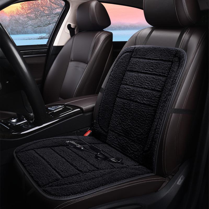 12V Plush Winter Electric Heated Car Seat Cushion
