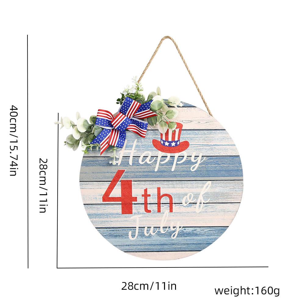 Round Wooden Exquisite Home Decor Sign For 4th Of July Featuring Colorful Imagery Patriotic