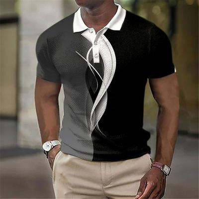 Herren Poloshirt Kurzarm 3D-Druck Oberteile Mode Polyester Atmungsaktiv Bequem Poloshirts