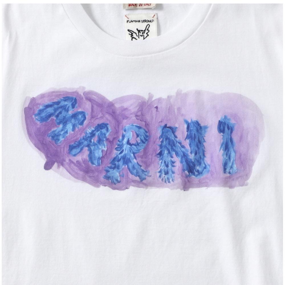 Marni Humu0198pb UScv02 Hmw01 Graphic Logo Men S Short Sleeve Tee