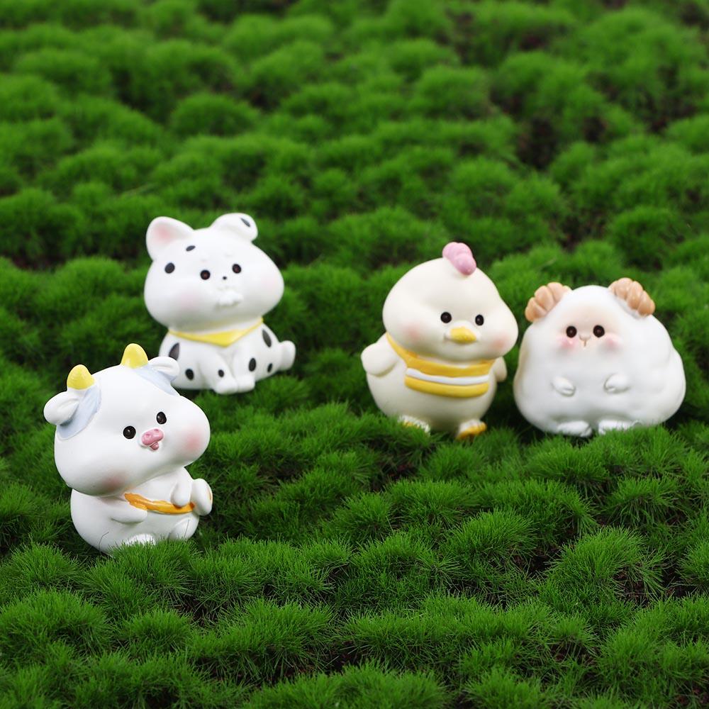 Mouse Rabbit Resin Animal Landscape Zodiac Decoration Tiger Crafts Birthday Gift Ornaments Figurine