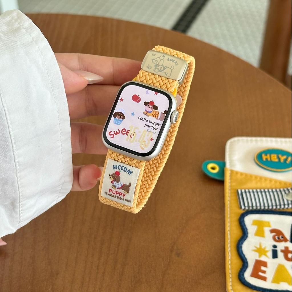 Dachshund Braided Magnetic Buckle Strap for Apple Applewatch10 Watch iwatch9876 Generation SE