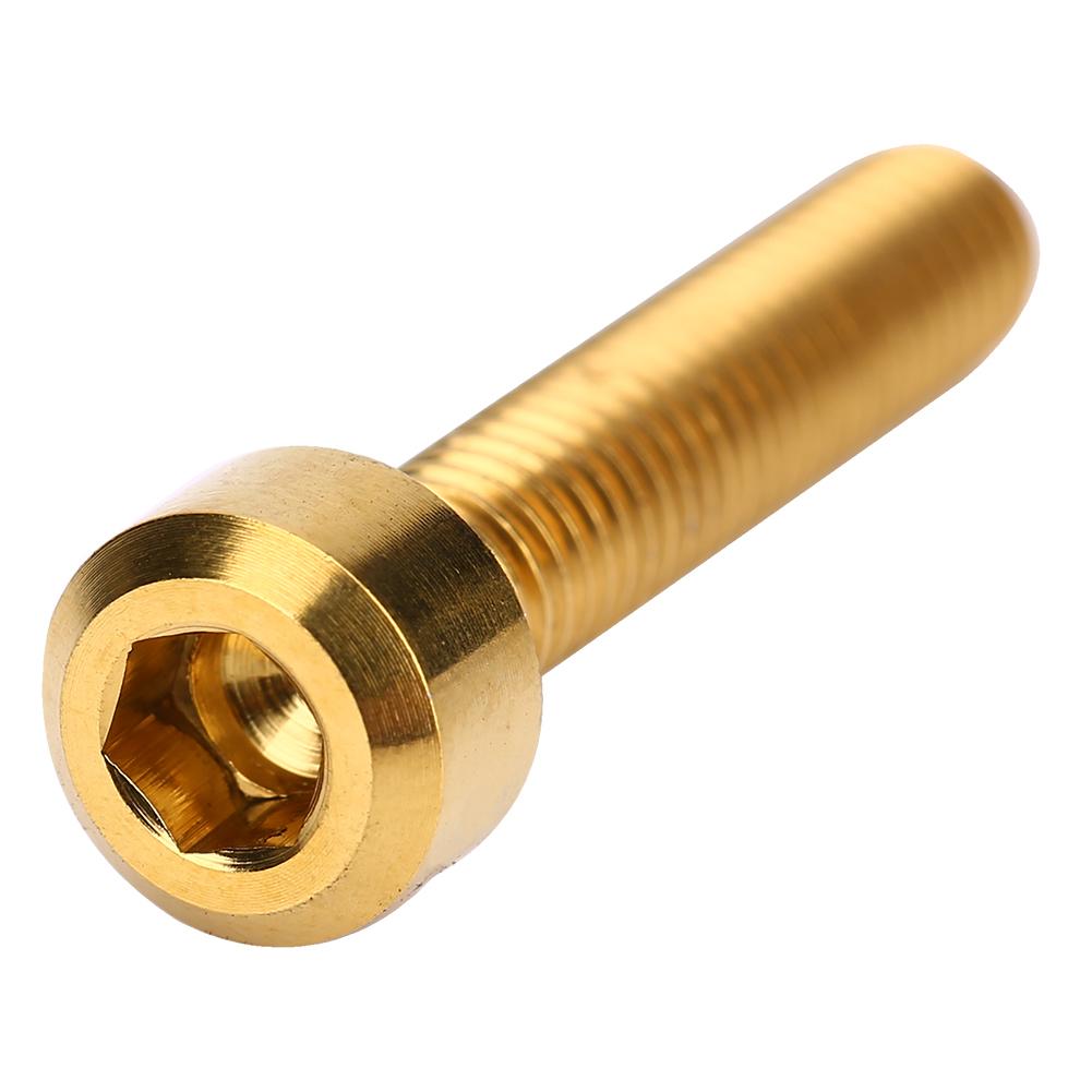 2pcsset M5x25mm Titanium Alloy Bicycle Brake Handle Fixed Bolts Mountain Bike Screws (gold)