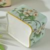 Creative Painted Floral Bird Ceramic Toothbrush Holder Artistic Three-hole Couple Toothbrush Holder Bathroom Toothpaste Storage