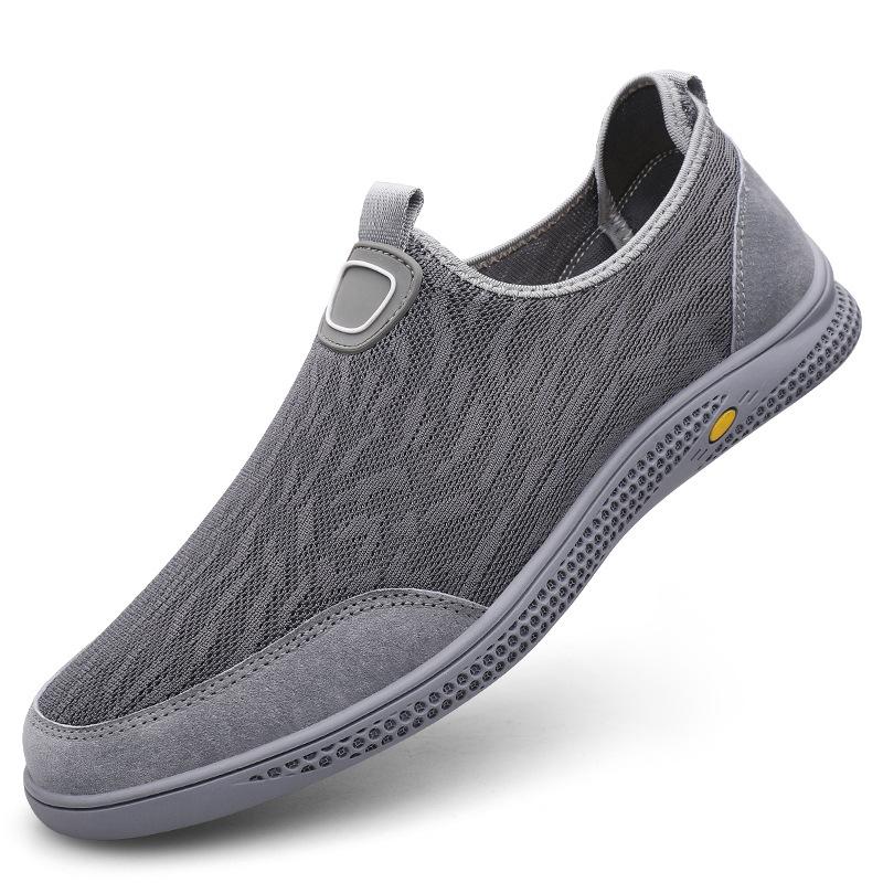Men's shoes, mesh shoes, breathable one-pedal, lazy shoes, hole shoes, fly-woven mesh shoes, men's soft-soled leisure sports