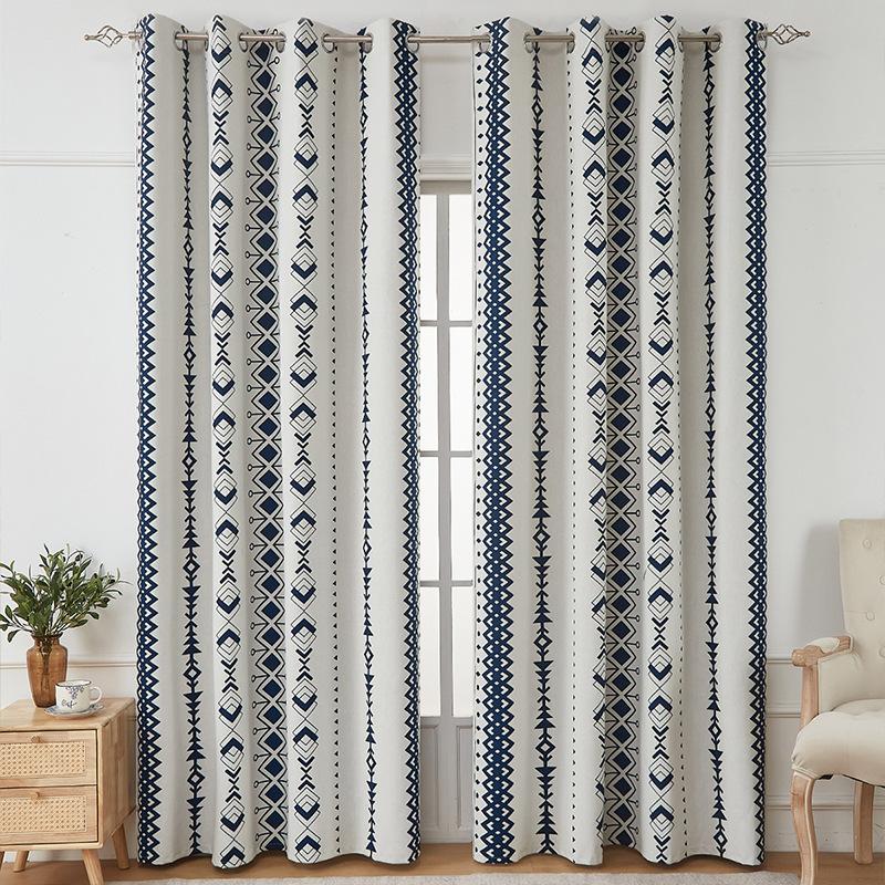 Blackout Curtains, Retro Pattern Design, Grommet Top, Thermal Insulated Drapery, Luxury Vintage Window Treatment for Bedroom Living Room