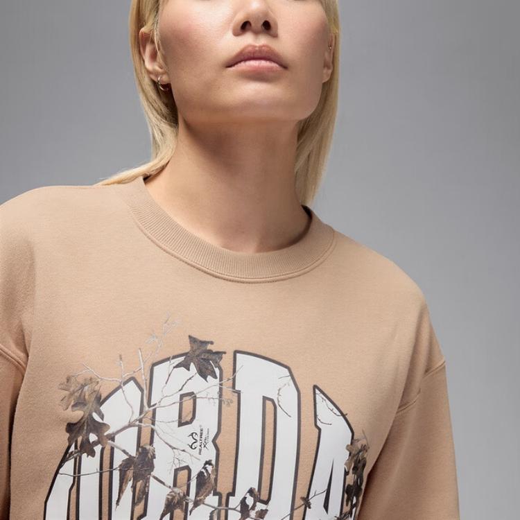 Jordan Brooklyn Fleece Loose Fleece Crewneck Pullover Knit Sports Long Sleeve Sweatshirt Women Sweatshirt HV0473200