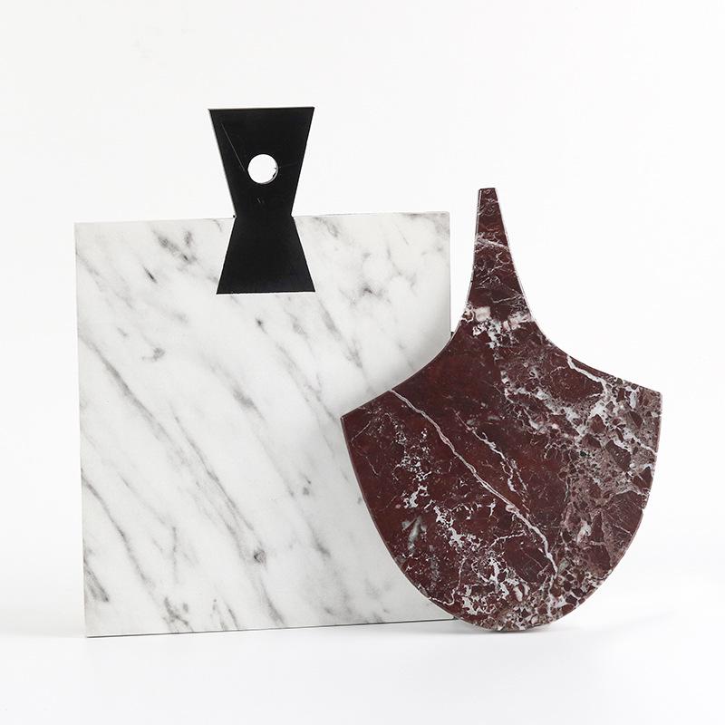 Simple Modern Irregular Geometric Faux Marble Tray for Coffee Table or Office Décor