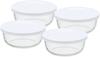 Iwaki Glass Storage Microwave and Oven SS 180ml X Pack Bowl Gratin Dish Heat-Resistant Containers, Safe, Size, 4-Piece Set, White, KBC4130-W1, Dish,