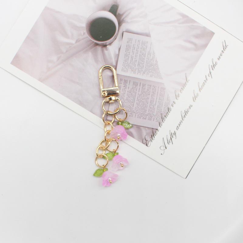 Lily of the Valley Colorful Flower Keychain Pendant - Sweet Girl Bag Accessory & Small Gift Ornament
