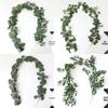 Eucalyptus Artificial Vine with Twining Leaves for Climbing Wall and Wedding Decorations
