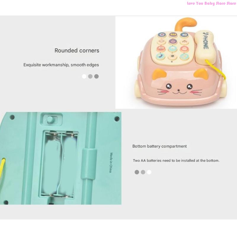 Educational Musical Telephone Toy For Toddler Color Recognition Pretend Play Music And Sound Effect Early Learning Toy 195F