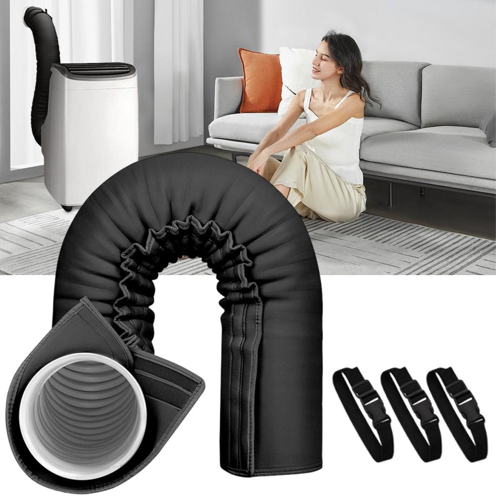 Air Conditioner Hose Cover Wrap Portable AC Hose Insulation Sleeve Foldable Washable Duct Vent Accessories with Adjustable Strap