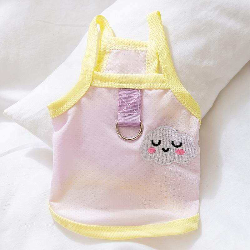 Spring and Summer Thin Mesh Sunscreen Clothing Small and Medium Teddy Bear Dog Clothes Vest Cool Clothes Pet Clothes