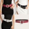 Solid Fashion Color Large Metal Buckle Decoration Women Casual Wide Belt