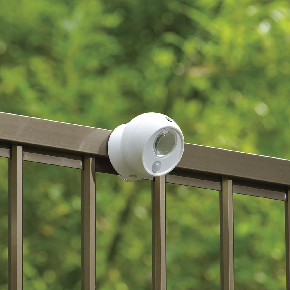 OHM Sensor Kugel Leuchte mit Licht und Bewegung Kompakt Außen Garten Weiß OHM Electric Batteriebetrieben Sensor, Licht, LT-SOW10-W 06-5258