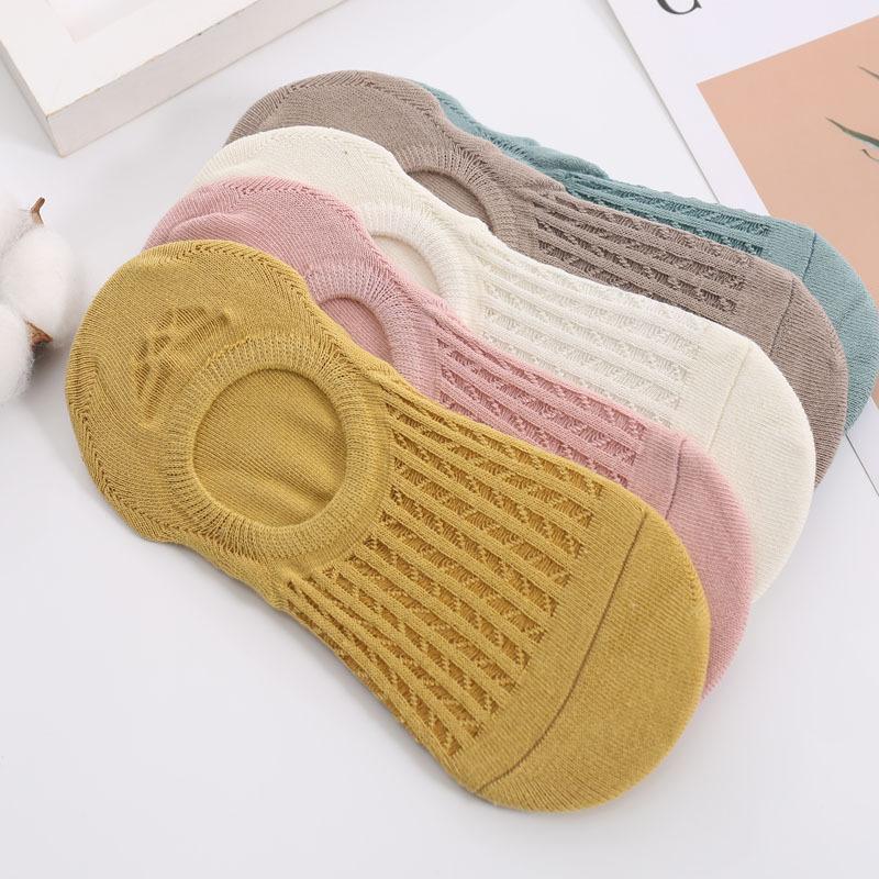 Women's Summer Net Eye Shallow Mouth Invisible Do Not Drop with Short Tube Cotton Socks