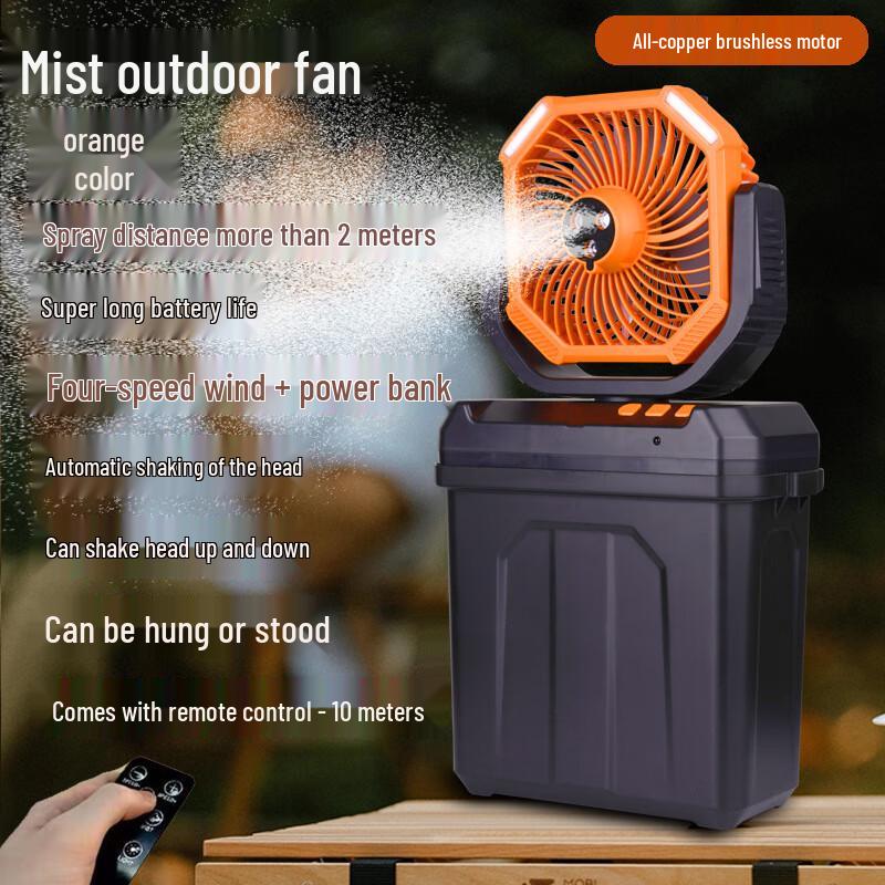 

YiluKe Portable USB Rechargeable Outdoor Fan with Light and Mist