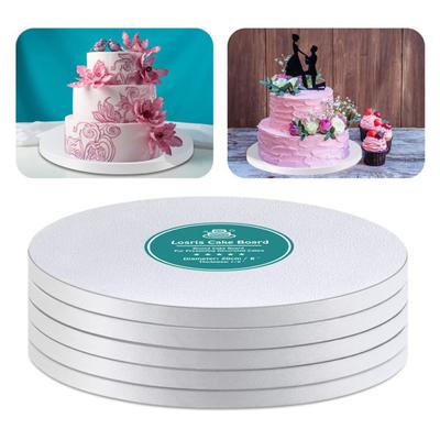5 Teile/satz 8/10/12-Zoll Weiß Kuchen Bord Fettdicht Antihaft Lebensmittel Grade Dicke Wellpappe Runde Kuchen Basis Halter Platte backen Liefert