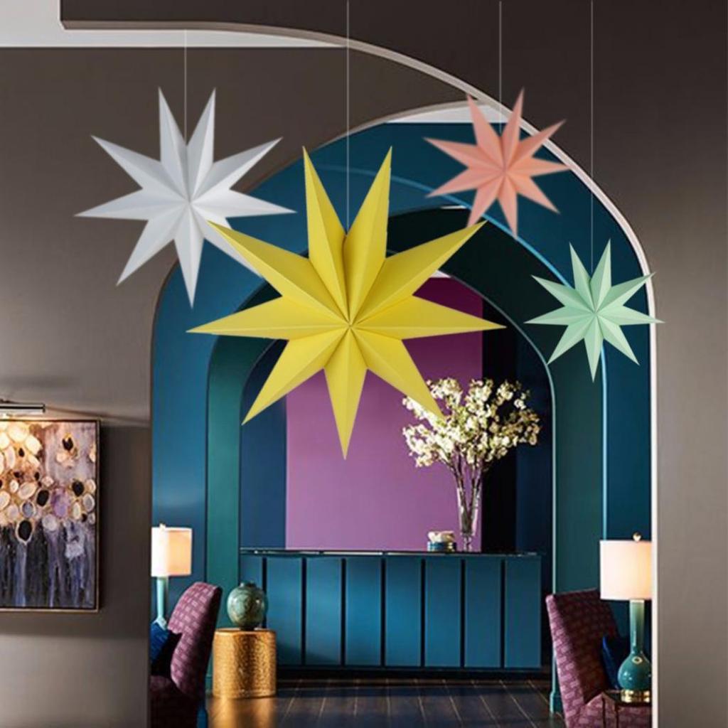 30cm Nine-pointed Star Paper Hanging Decoration for Kids Room Party Classroom