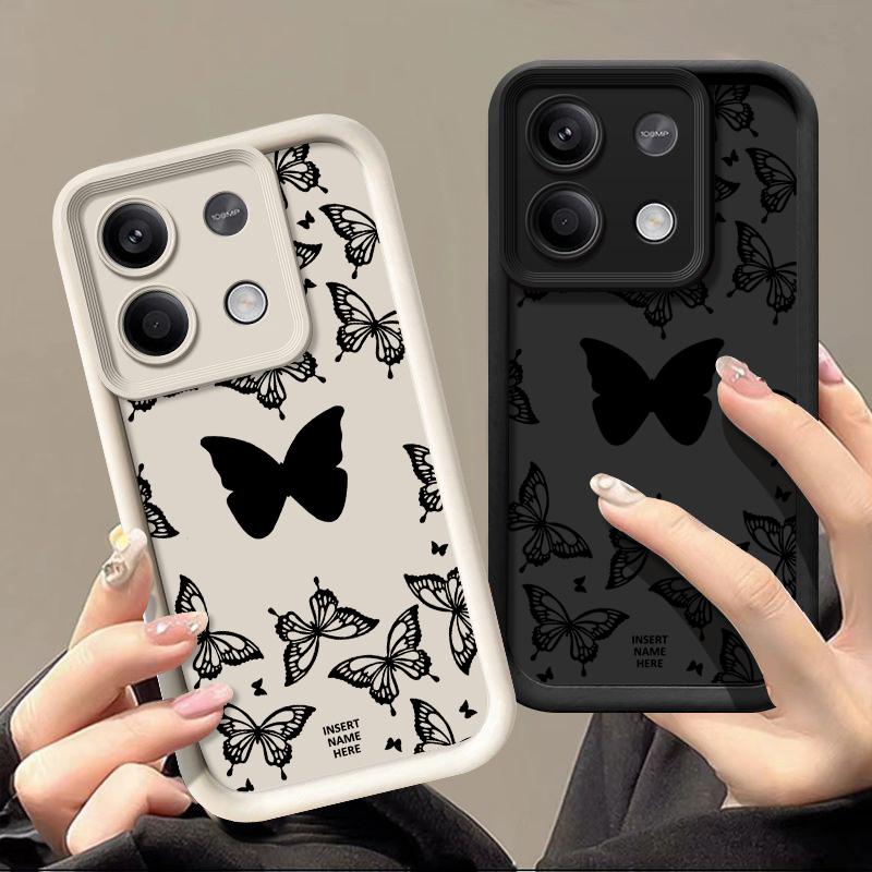 

Для Xiaomi 13t 12t 11t Poco X6 F6 Pro Redmi Note 13 12 11 Pro противоударный силиконовый мягкий защитный чехол для объектива с рисунком бабочки Redmi Note 13 4G чёрный