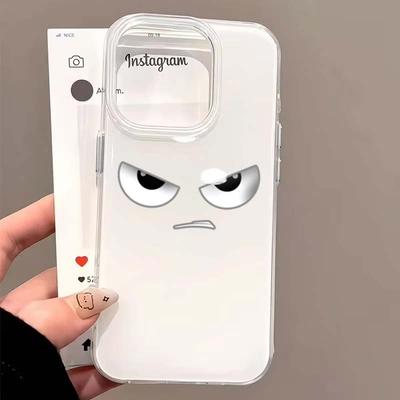 Lustiges wütendes Ausdrucksmuster Handyhülle für iPhone 16 15 14 13 12 11 Pro Max X XR XS Max 7 8 16 Plus Cartoon Schutzhülle
