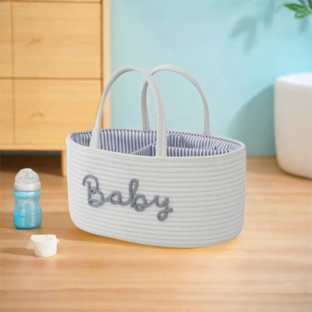 Cotton Rope Storage Basket Portable Cosmetics Storage Durable Baby Nappy Organiser  for Newborn