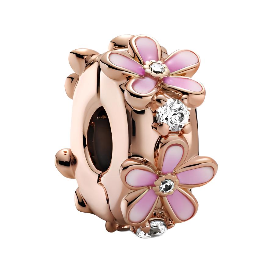 Pandora Daisy Fixed Clip Charm Unisex Charm Rose-Gold Pink 788809C01 Rose Gold Pink