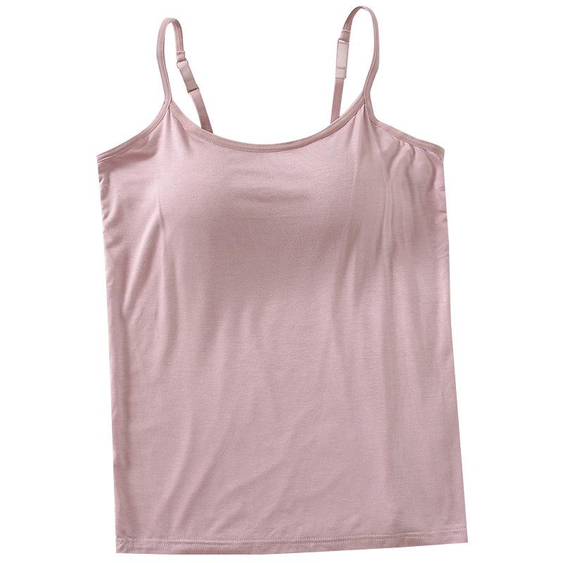 Women's Adjustable Spaghetti Strap Padded Camisole: Wireless Bra Cup, Slimming Fit