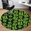 1pc HAHA, Green Print Carpet, Round Non Slip Durable Large Size Office Carpet, Suitable for Office