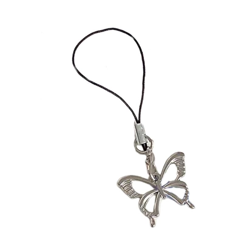 Love Heart Phone Pendant Novel Hollow Butterflies Tassels Y2k Girl Heart Niche Hollow Love Keychain Handmade Lanyard 1