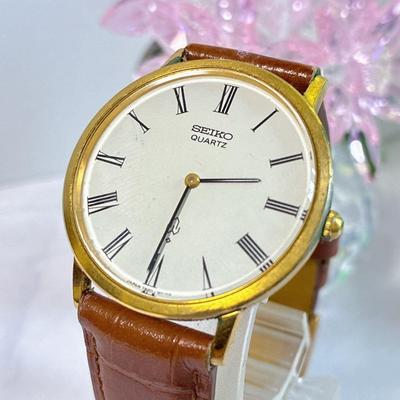 Used Working SEIKO Chariot Watch Gold Vintage #t6