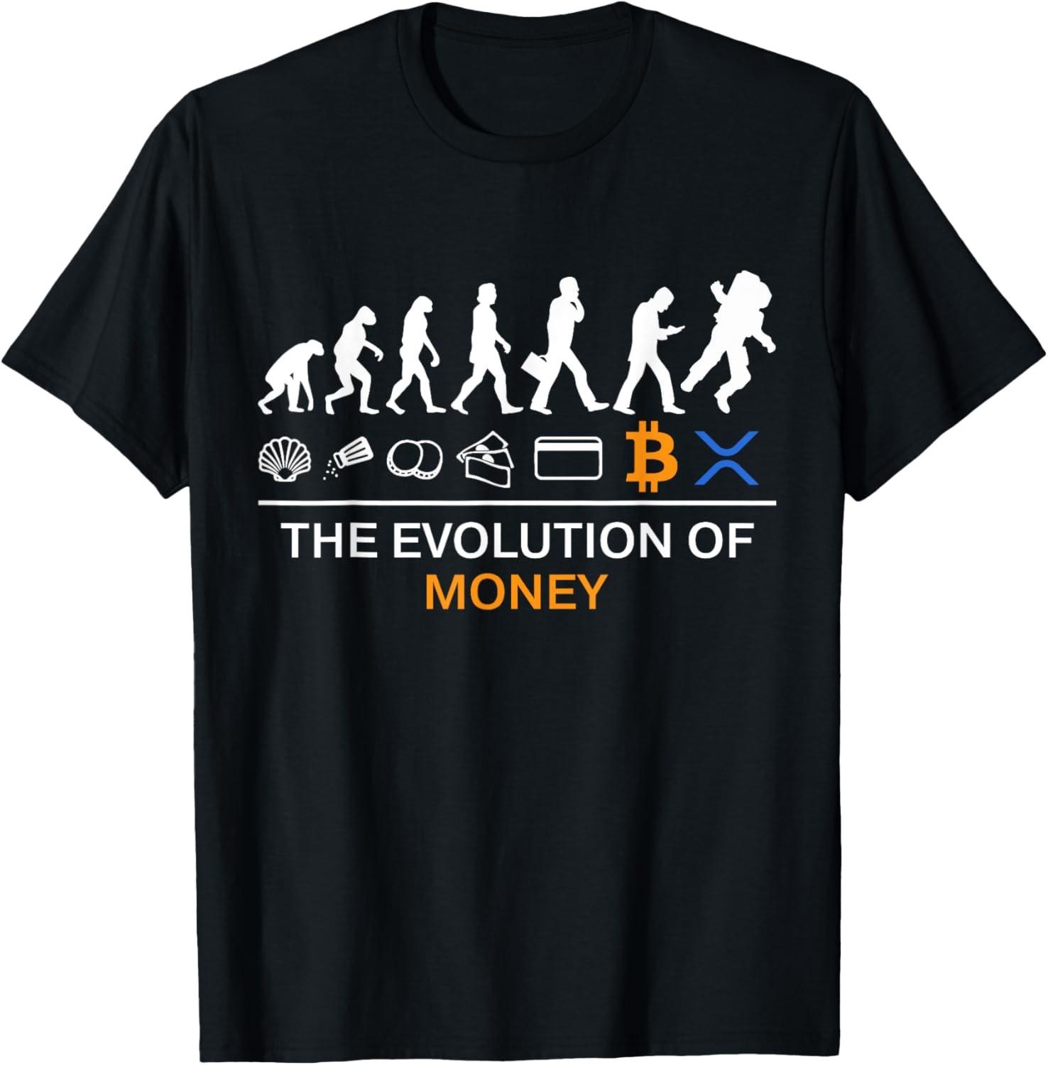The Evolution Of Money Funny Bitcoin Ripple XRP To The Moon T-Shirt S разноцветный