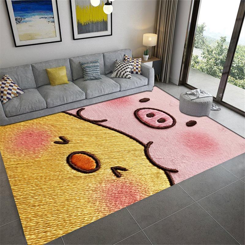 2025 New Cute Pink Pig Carpet Rug for Living Room Bedroom Home Sofa Decoration,Kids Play Non-slip Floor Mat