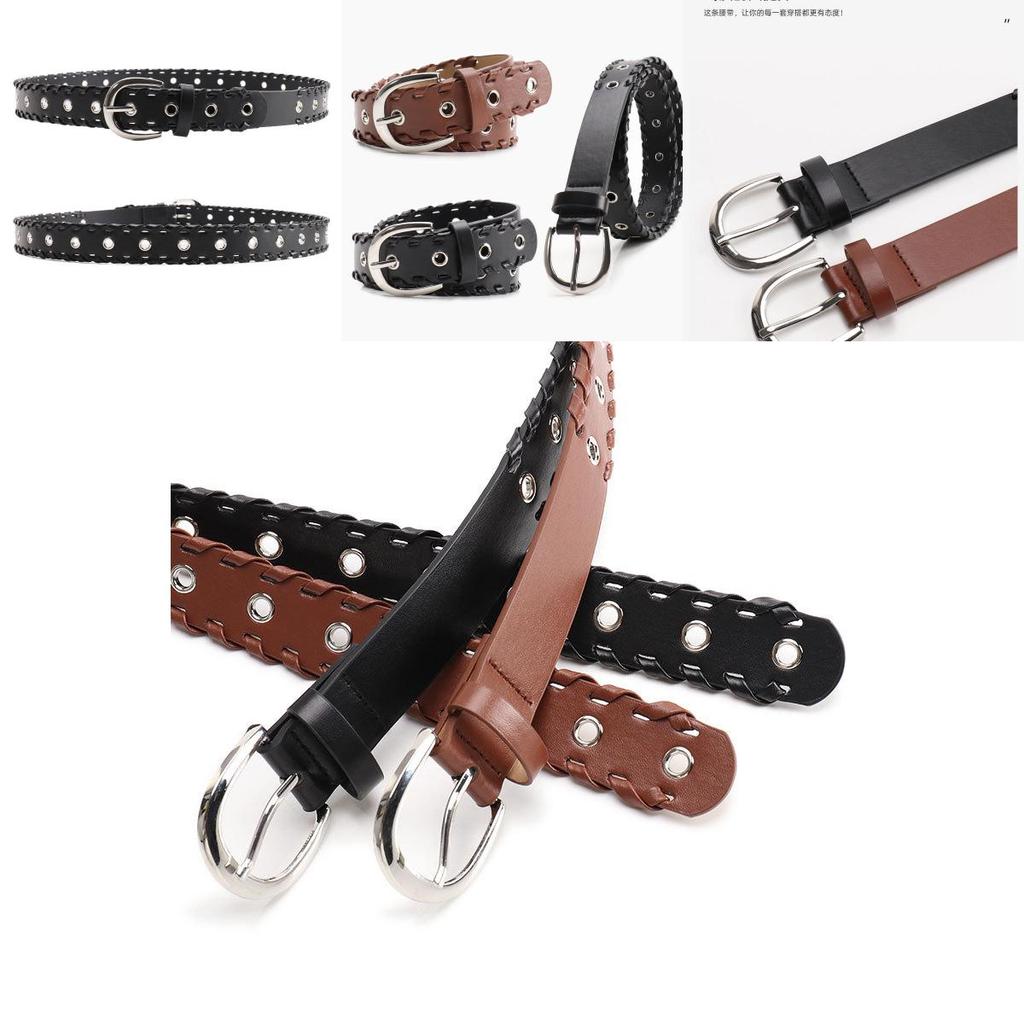 Gothic Punk Womens Waist Belt With Alloy Clasp And Unique Cutout Design For Streetwear