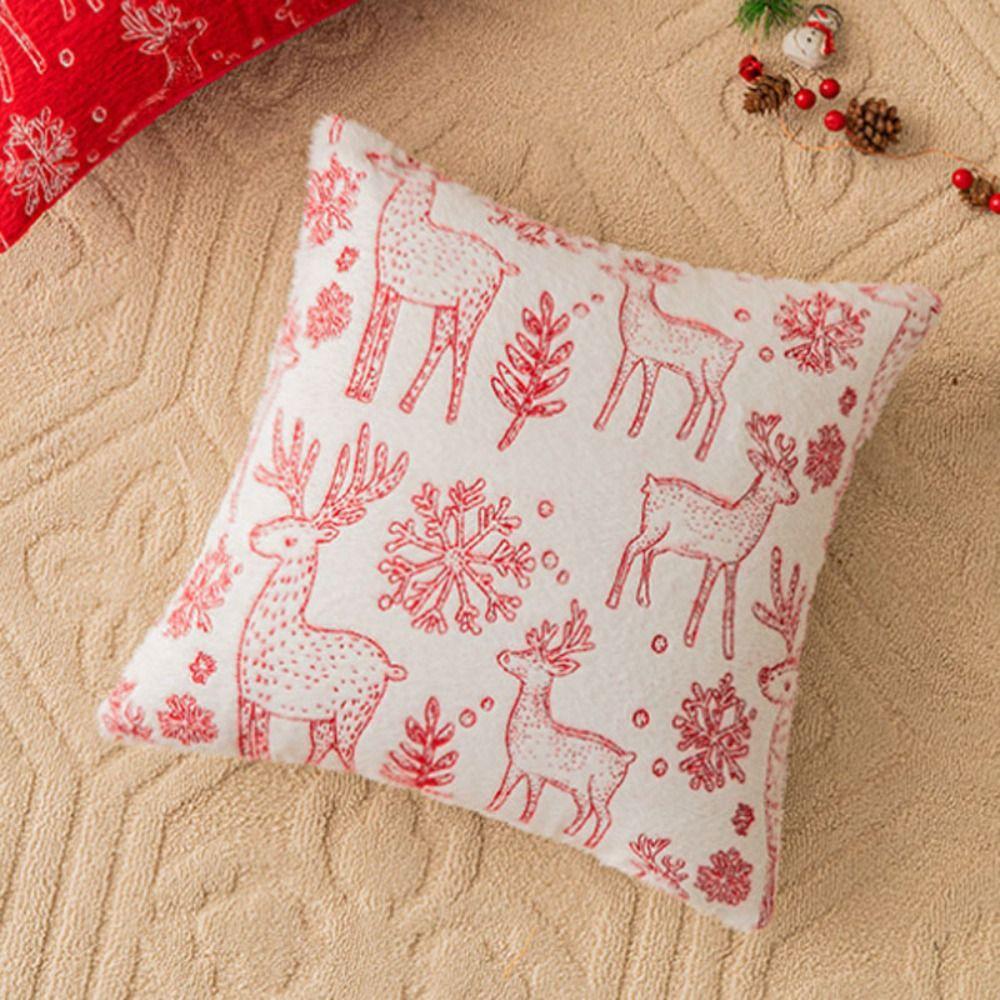 Christmas Tree Christmas Chenille Pillowcase INS Style Cushion Cover Throw Pillowcover  Sofa/Bed