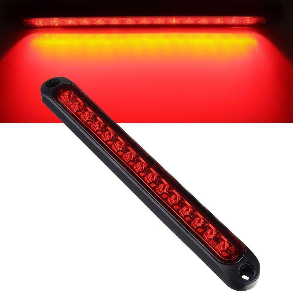Car LED Third 3RD Brake Lights Bar Ultra-Thin Rear Parking Signal Lamp Truck High Mount Stop Warning Light Universal 24V 12V RedBack Up Lights 1