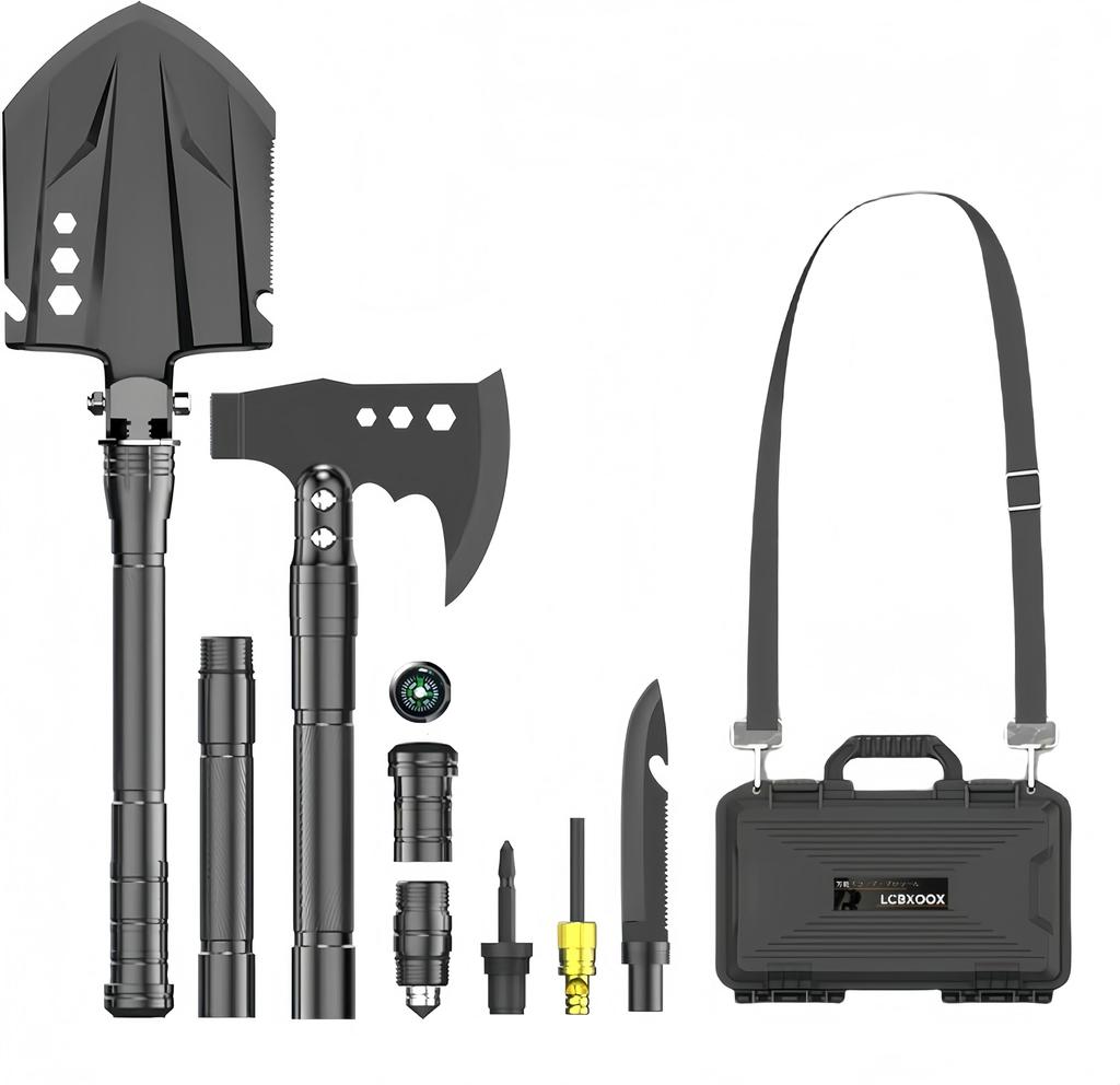 Folding Essential for Disaster Preparedness and Includes a Soldier and Emergency Tool Set Storage for and Car Use SD14X-2-F8 Multi-Tool Shovel,