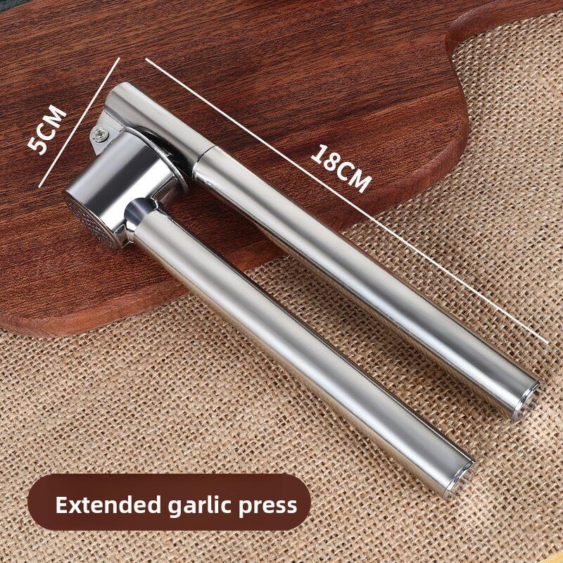 Thickened Alloy Manual Garlic Press, Garlic Masher, Garlic Peeler, Ginger Juice Press, Kitchen Utensils, Set of 2