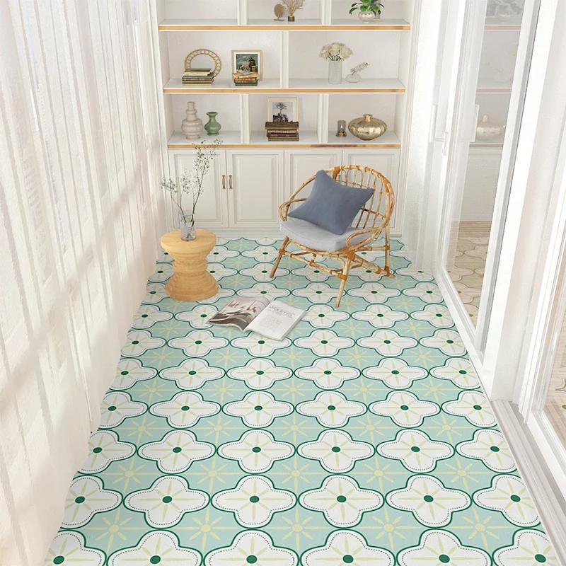 Household Waterproof Balcony Leather Carpet Kitchen PVC Oil-proof Carpets Can Be Cut Living Room Large Area Rug Non-slip Doormat