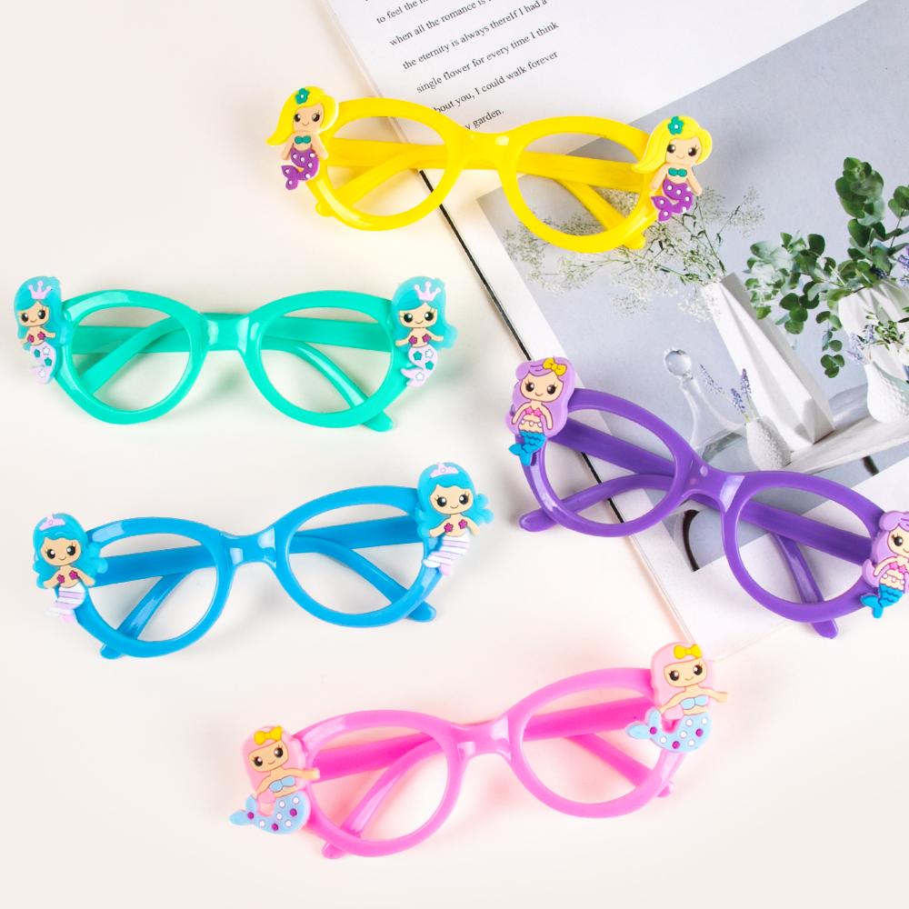 3/6pcs Mermaid Plastic Glasses Little Mermaid Themed Party Photo Prop Kids Girls 1st Birthday Party Gift Baby Shower Supplies