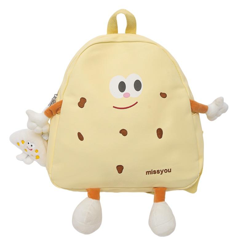 Schoolbag Cartoon Cookies Small School Bag Female Japanese Ins Ugly Cute Corduroy Niche Cute Backpack Going Out Backpack