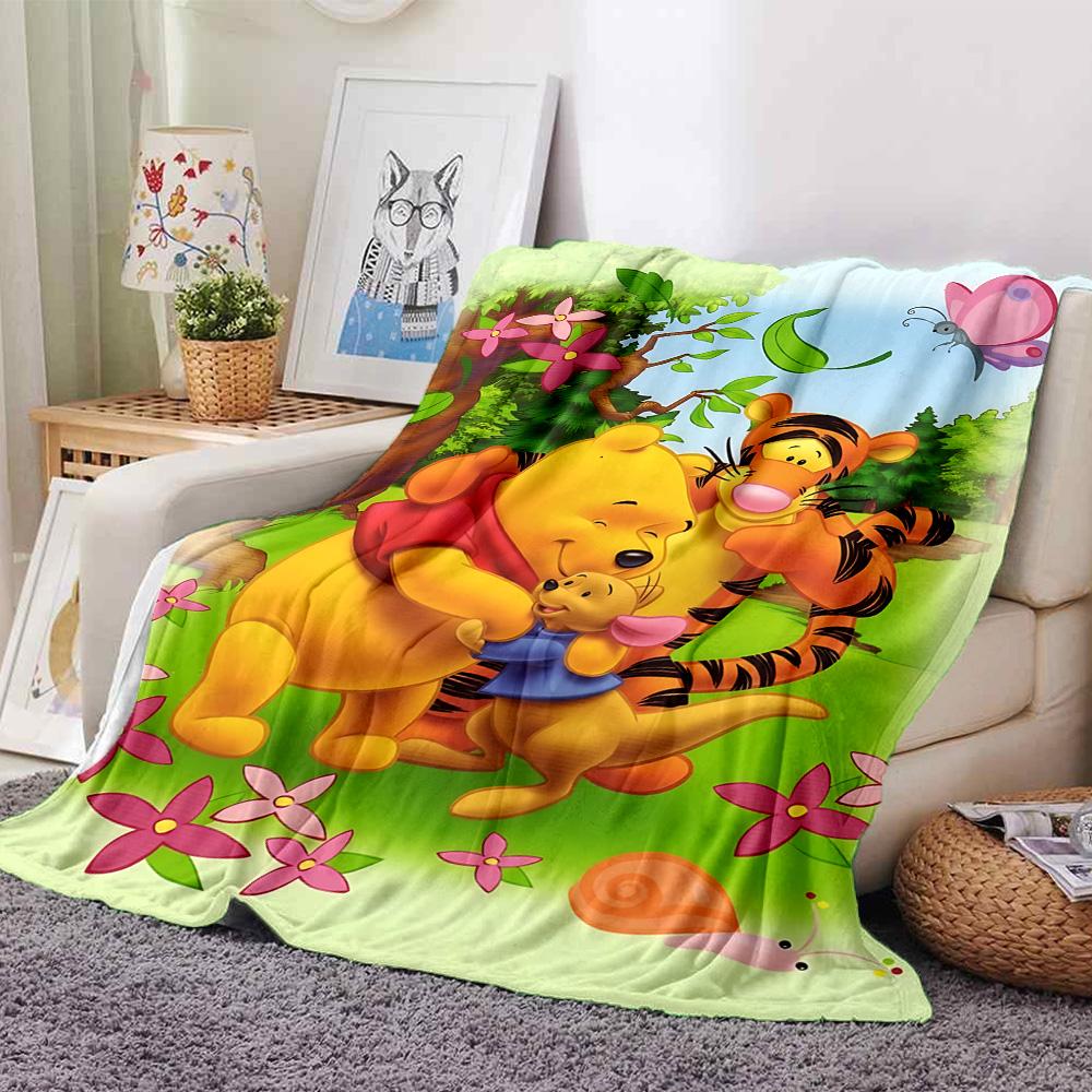 1pc Winnie Pooh Tigger flannel Blanket for Super Soft Cute Comfort Blanket for Travel Bedding Couch Sofa Blanket Y73048