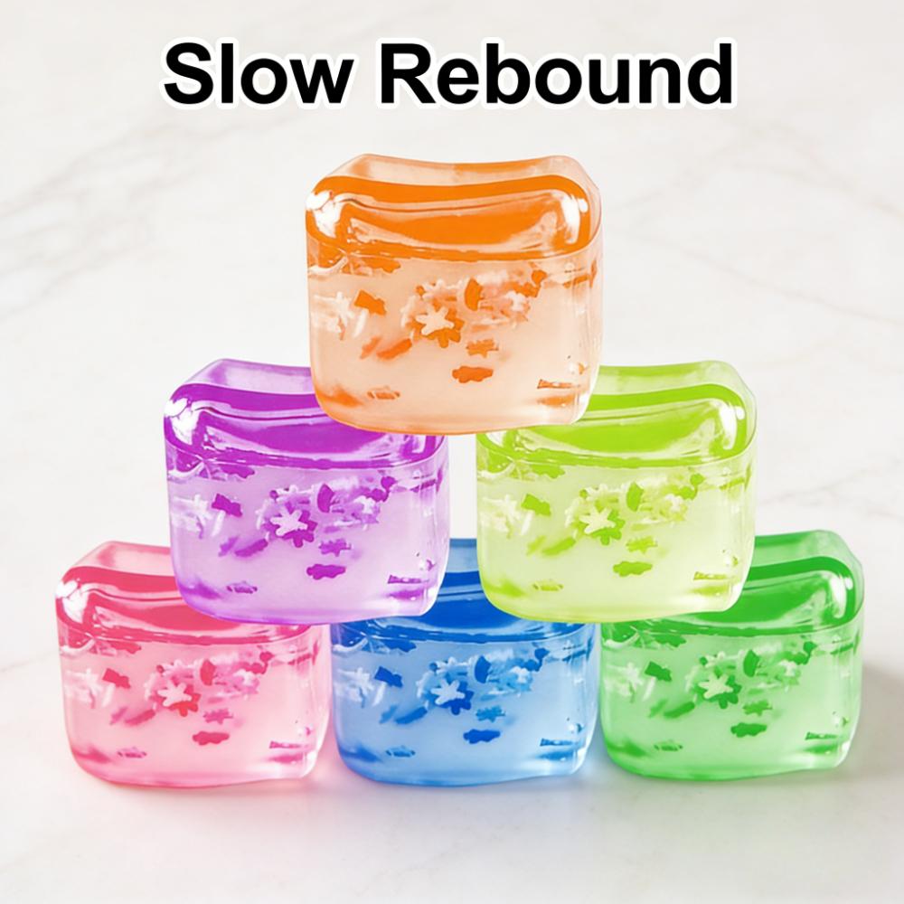 

Random Color Ice Cube Shaped Soft Rubber Squeeze Toy, Unisex Stress Relief Sensory Toy