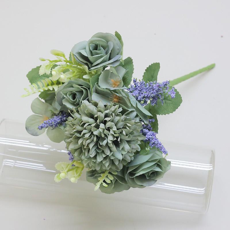 Artificial Silk Rose Hydrangea Bouquet Wedding Photography Home Decor Nordic Style 5-Head Floral Arrangement