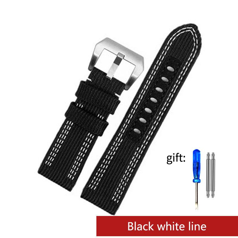 Spot Wholesale Nylon Canvas Watch Strap Applicable For Panerai 00984 985 Sneaking 441 Series Watch Strap 24mm 26mm for Man