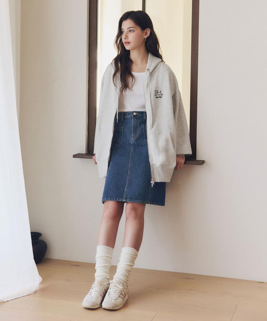 Zero Street Midi Flare Denim Skirt / Indigo