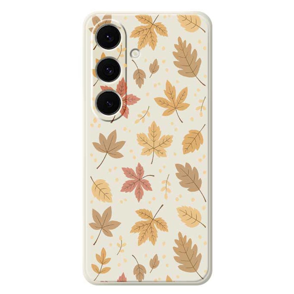 For Samsung Galaxy S24 FE Case Leaves Pattern Printing Straight Edge TPU Phone Back Cover